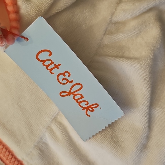 Cat & Jack Girl Toddler Hooded Towel Terry Zip Up Swim Cover Up - Picture 6 of 6